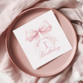 Serviette En Papier Coquette Bow rose Premier anniversaire