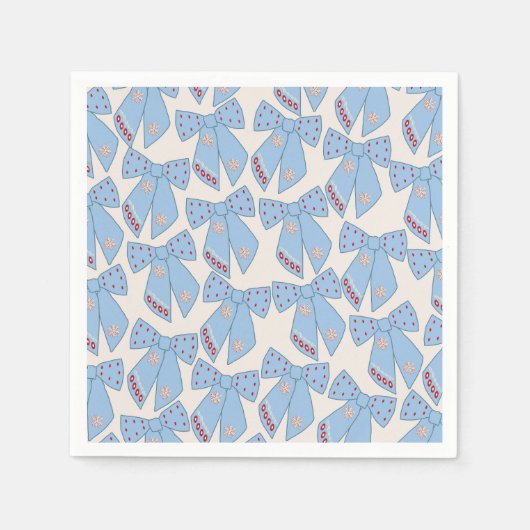 Serviette En Papier Coquette Bows Bleus (Devant)