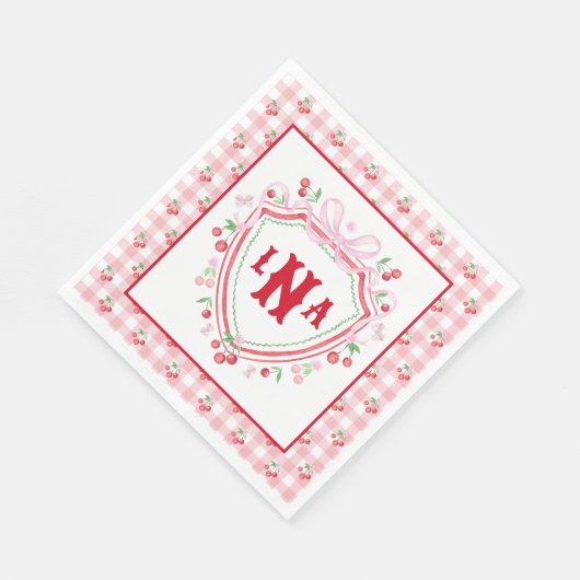 Serviette En Papier Coquette Cherry Monogam (Coin)