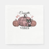 Serviette En Papier Coquette Citrouille rose Chat classique T-shirt (Devant)