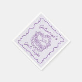 Serviette En Papier Coquette Coeur Rétro Bow Cake Galentines (Coin)