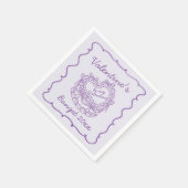 Serviette En Papier Coquette Coeur Rétro Bow violet Valentines de gâte (Coin)