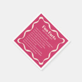 Serviette En Papier Coquette Curvy Ribbon Retro Mariage (Coin)