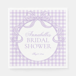 Serviette En Papier Coquette de dessert de douche de mariée à carreaux