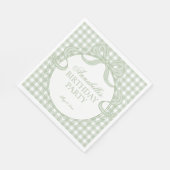 Serviette En Papier Coquette de gingham vert pour dessert de fête d'an (Coin)