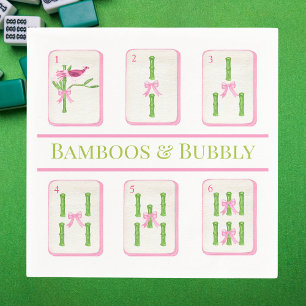 Serviette En Papier Coquette du grand millénaire Bamboos et Bubbly Mah