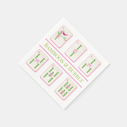 Serviette En Papier Coquette du grand millénaire Bamboos et Bubbly Mah (Coin)