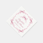 Serviette En Papier Coquette Élégante Bows Rose Baby Girl Douche (Coin)