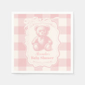 Serviette En Papier Coquette En vichy Baby shower d'ours en peluche fr (Devant)