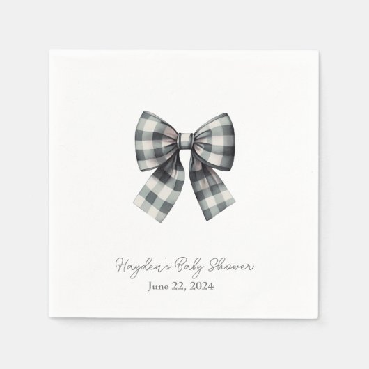 Serviette En Papier Coquette En vichy Bow Personnalisé Napkin (Devant)
