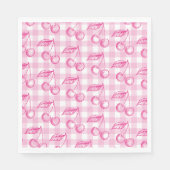 Serviette En Papier Coquette esthétique cerise rose (Devant)