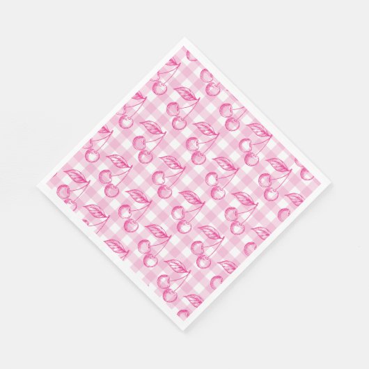 Serviette En Papier Coquette esthétique cerise rose (Coin)