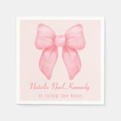 Serviette En Papier Coquette Fête des mariées esthétique mignonne Bow  (Devant)