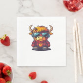 Serviette En Papier Coquette Highland Cow Bubblegum Tshirt Design, Hol (En situation)
