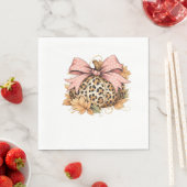 Serviette En Papier Coquette Leopard Citrouille avec cou rose - Glam F (En situation)