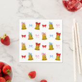 Serviette En Papier Coquette Noël cloches et vaches Classique (En situation)