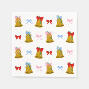 Serviette En Papier Coquette Noël cloches et vaches Classique