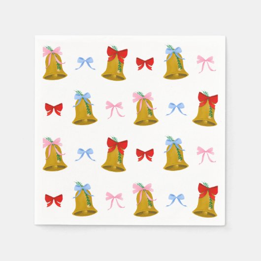 Serviette En Papier Coquette Noël cloches et vaches Classique (Devant)