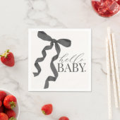 Serviette En Papier Coquette noire Bow Girl Décor Baby shower (En situation)