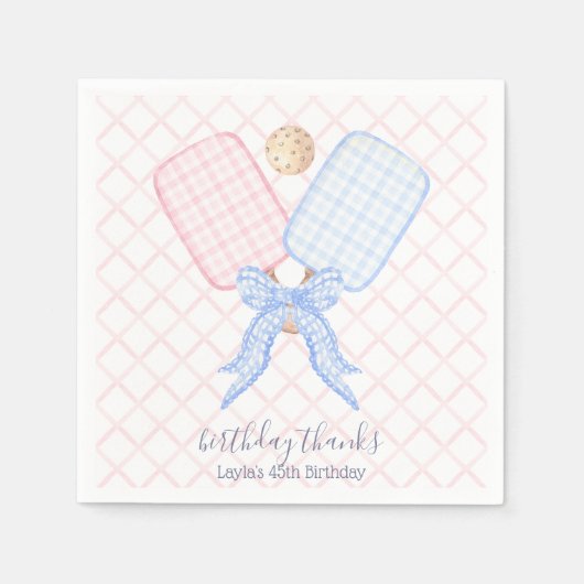 Serviette En Papier Coquette Pickball Pink Blue (Devant)