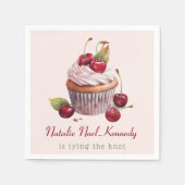 Serviette En Papier Coquette Pink Bow Cerry Cake Fancy Girl Aesthétiqu (Devant)