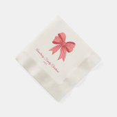 Serviette En Papier Coquette Preppy Red Bow Christmas Party Napkins (Coin)