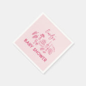 Serviette En Papier Coquette rose baby shower à main moderne (Coin)