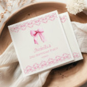 Serviette En Papier Coquette rose Bow fête d'anniversaire