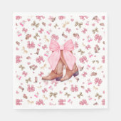 Serviette En Papier Coquette rose mignonne Bottes et bow (Devant)