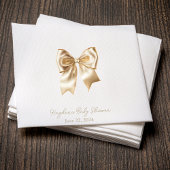 Serviette En Papier Coquette Satin Crème Bow Personnalisé Napkin