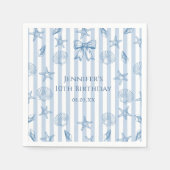 Serviette En Papier Coquette Seashells Beach Anniversaire Napkins (Devant)