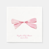 Serviette En Papier Coquette simple Bow rose Personnalisé Napkin (Devant)