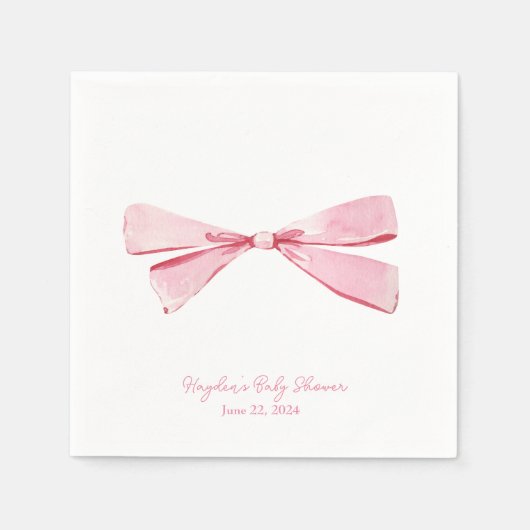 Serviette En Papier Coquette simple Bow rose Personnalisé Napkin (Devant)