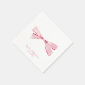 Serviette En Papier Coquette simple Bow rose Personnalisé Napkin (Coin)