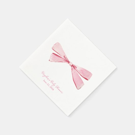 Serviette En Papier Coquette simple Bow rose Personnalisé Napkin (Coin)