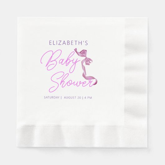 Serviette En Papier Coquette sucrée Cravate de cou pourpre Élégant Bab (Devant)