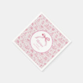 Serviette En Papier Coquette Toile rose Bow 1er anniversaire fille (Coin)