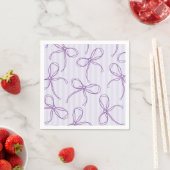 Serviette En Papier Coquette violet Bow Pastel Lavender Table Decor (En situation)