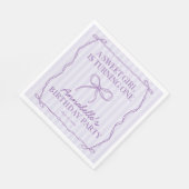 Serviette En Papier Coquette violette Bow Pastel Anniversaire Table Dé (Coin)