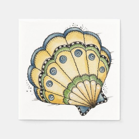 Serviette En Papier Coquillage - Papier (Devant)