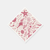 Serviette En Papier Coquillages à Viva Magenta - Couleur de l'année 20 (Coin)