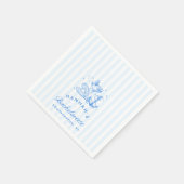 Serviette En Papier Coquillages bleus rétro et cloches Mariages Bachel (Coin)