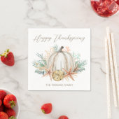 Serviette En Papier Coquillages Citrouilles d'automne côtier Thanksgiv (En situation)