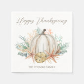 Serviette En Papier Coquillages Citrouilles d'automne côtier Thanksgiv (Devant)