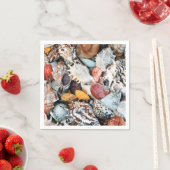 Serviette En Papier Coquillages colorés (En situation)