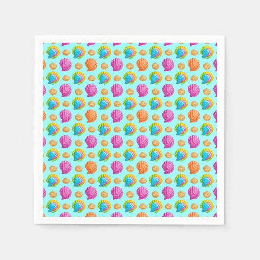 Serviette En Papier Coquillages Colorés (Devant)