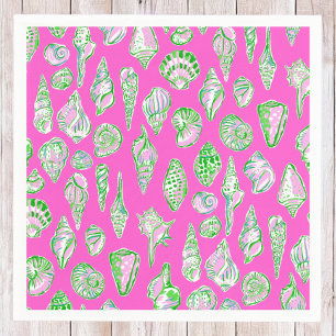 Serviette En Papier Coquillages Côtiers Prépa / Rose Fête de Plage