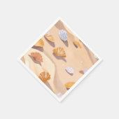 Serviette En Papier Coquillages dans le sable | Aquarelle de plage (Coin)