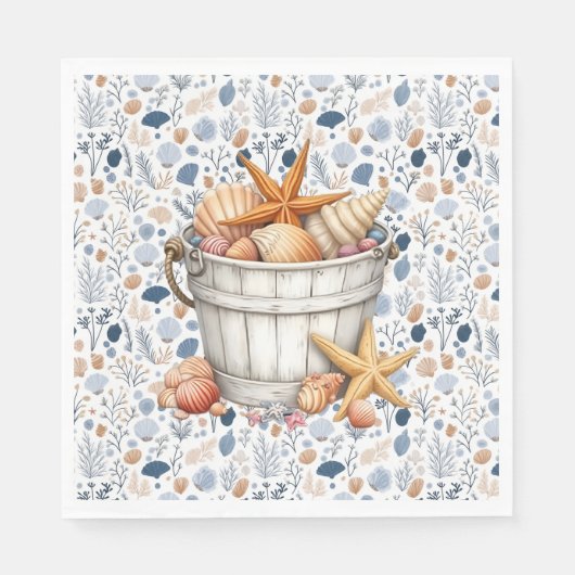 Serviette En Papier Coquillages de bord de mer (Devant)