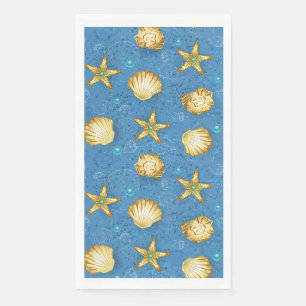Serviette En Papier Coquillages de fête sur la plage